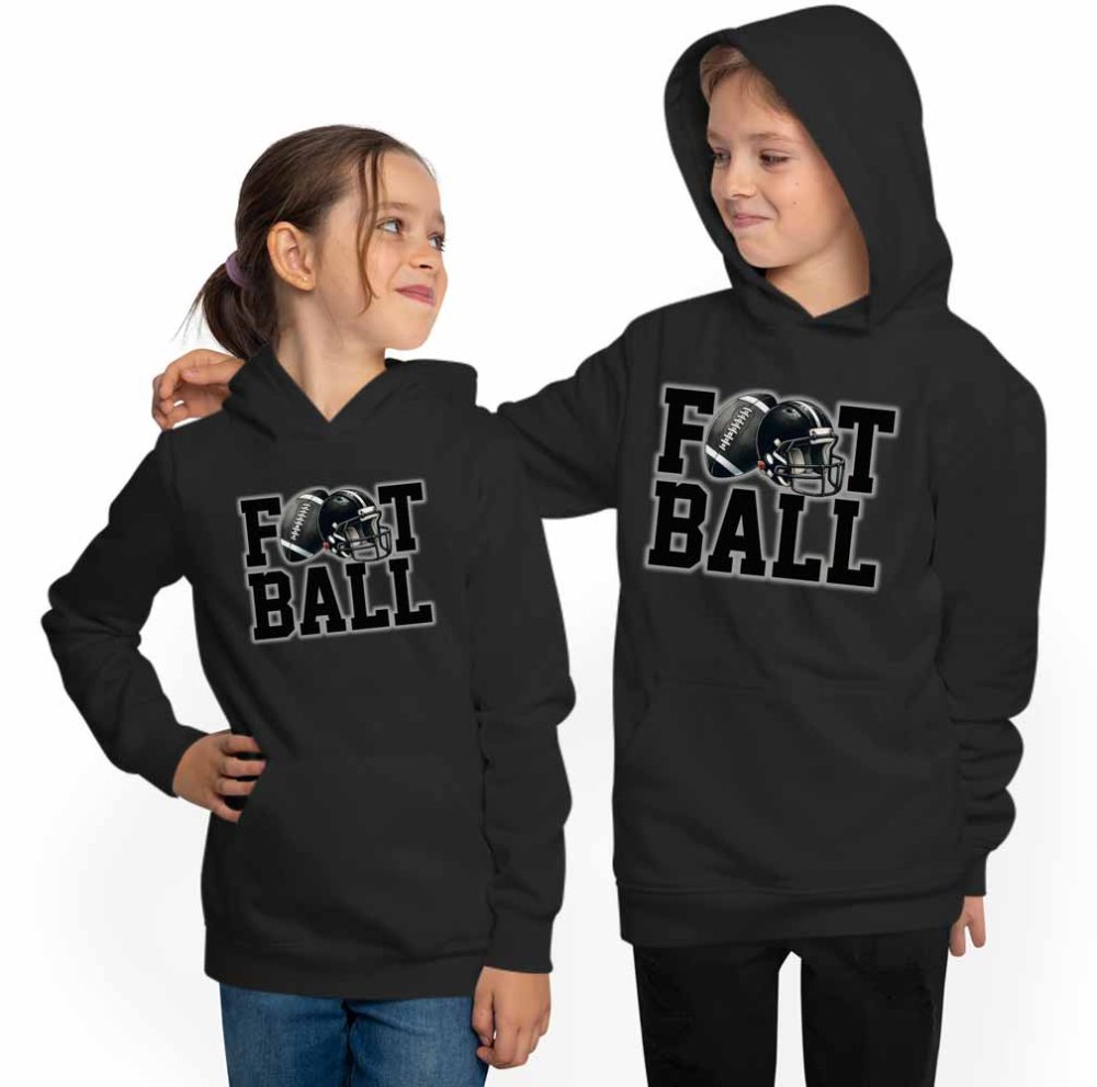Children's Hooded Sweatshirt Hoodie - American Football Lettering i509